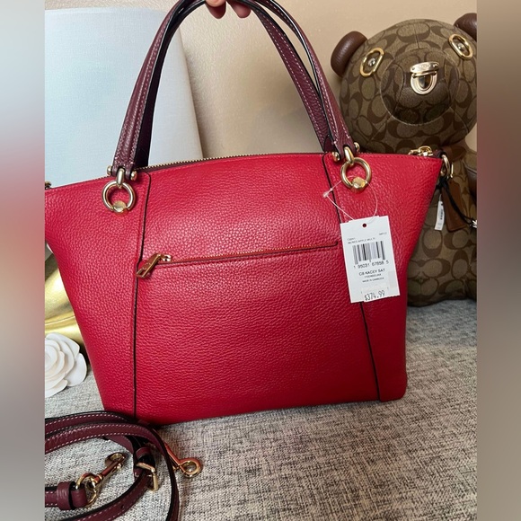 $179(NWT)Coach Kacey Satchel Color-block  Crossbody. Apple Red Color - Picture 7 of 7